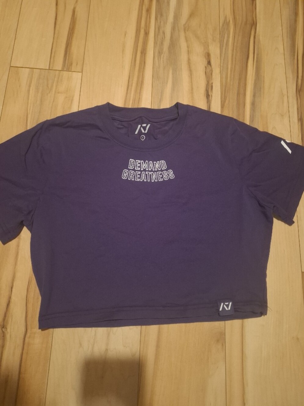 Demand Greatness Purple Cropped Tee